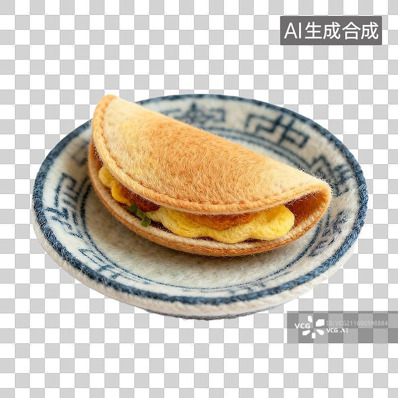 【AI数字艺术】可爱温馨毛毡风格年夜饭美食元素图片素材