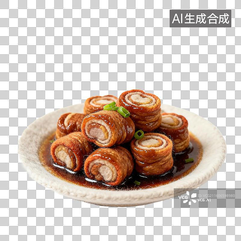【AI数字艺术】可爱温馨毛毡风格年夜饭美食元素图片素材