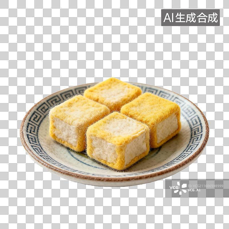 【AI数字艺术】可爱温馨毛毡风格年夜饭美食元素图片素材