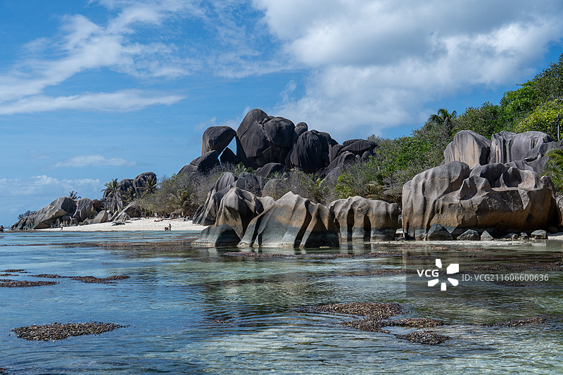 世界第一海滩德阿让海滩，塞舌尔图片素材