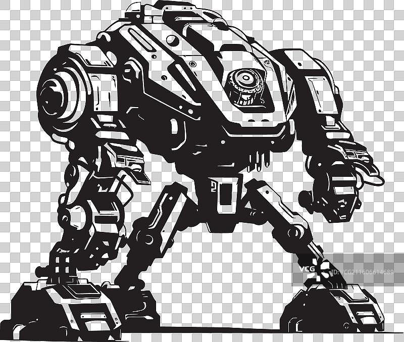 未来派泰坦黑色机器人设计铁哨兵图片素材