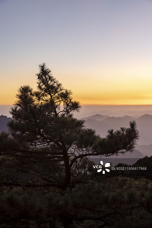 安徽黄山日落美景图片素材