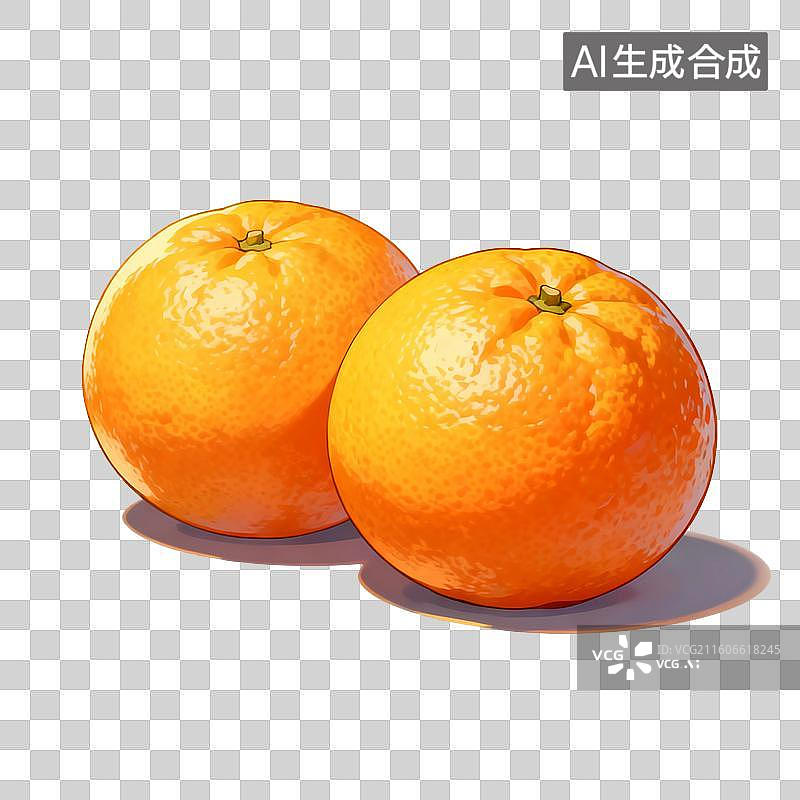 【AI数字艺术】手绘插画，水果，橙子，橘子，水果，沃柑，砂糖橘，春节新年，传统节日，免抠元素图片素材