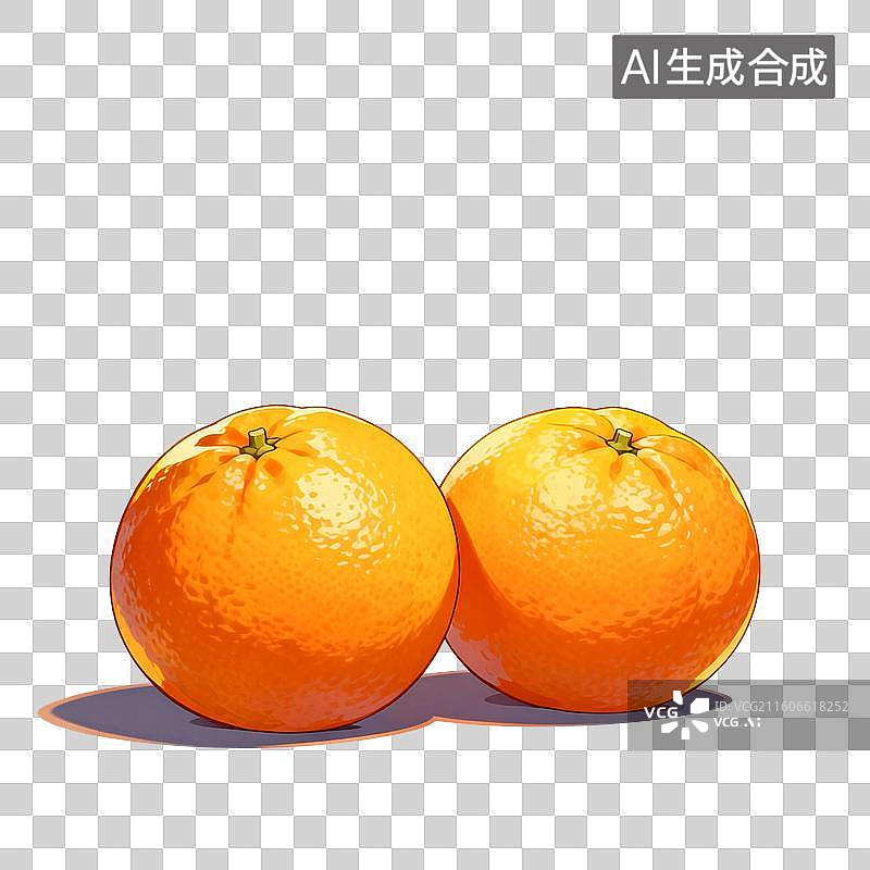 【AI数字艺术】手绘插画，水果，橙子，橘子，水果，沃柑，砂糖橘，春节新年，传统节日，免抠元素图片素材