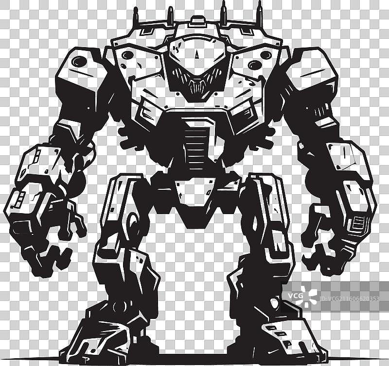 未来执法者黑色标志机器人铁图片素材