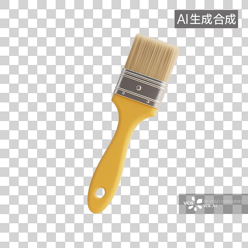 【AI数字艺术】3D渲染，刷子，油漆刷，涂料刷，颜料刷，免抠元素图片素材