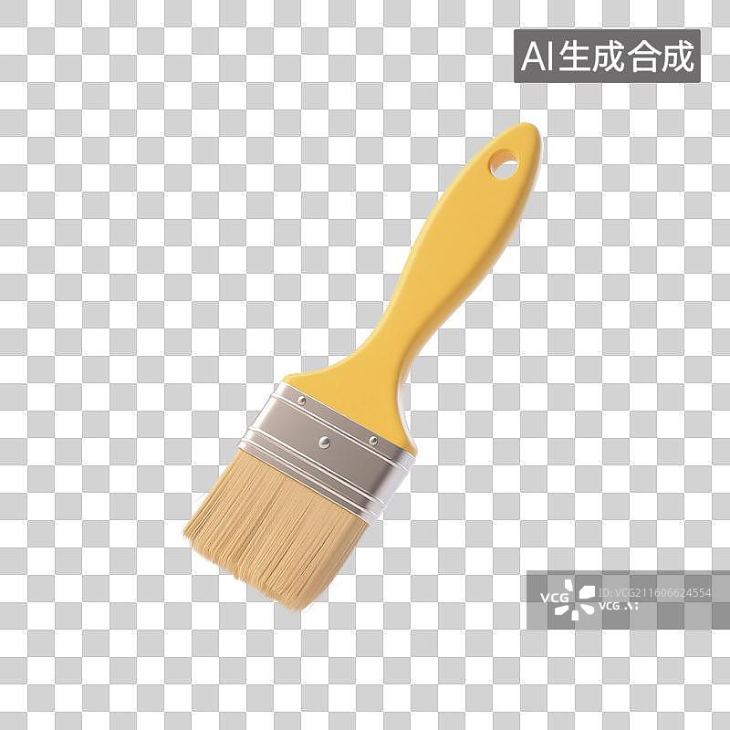 【AI数字艺术】3D渲染，刷子，油漆刷，涂料刷，颜料刷，免抠元素图片素材