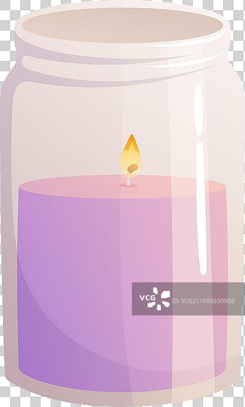 带有火焰的装饰性室内香薰蜡烛图片素材