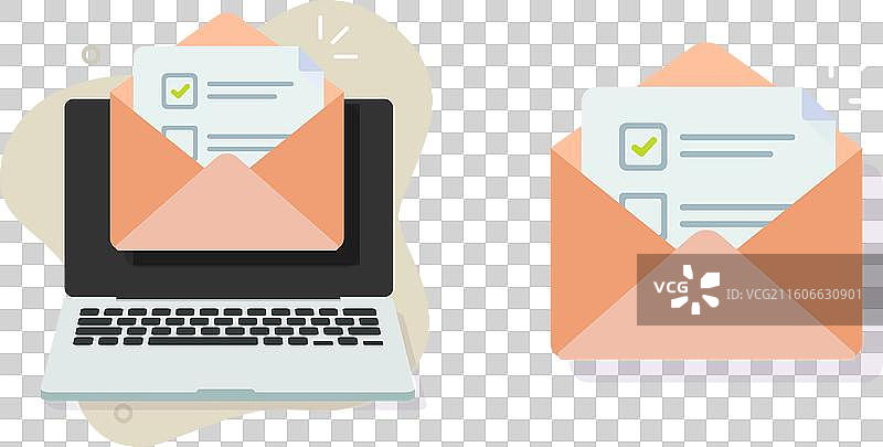 通过电子邮件投票表单的清单图标图片素材