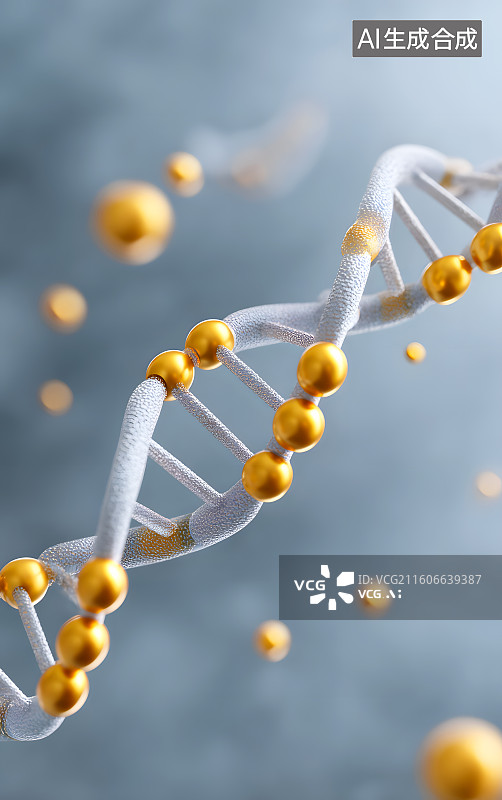 【AI数字艺术】染色体DNA模型图图片素材