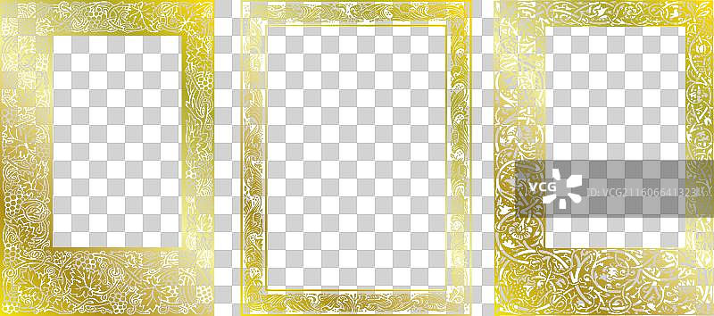 装饰性的金色复古花边边框图片素材
