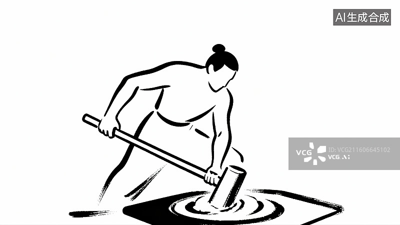 【AI数字艺术】非遗打糍粑，打糍粑，年俗，糍粑图片素材