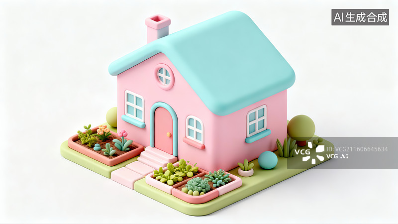 【AI数字艺术】可爱的小房子图片素材