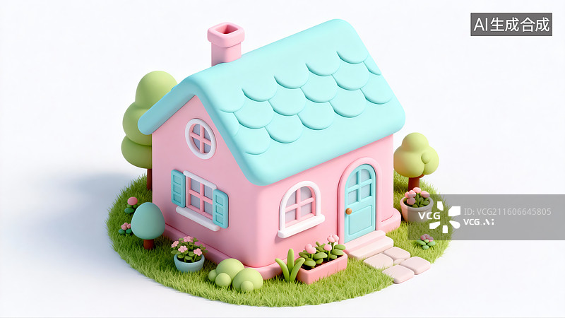 【AI数字艺术】可爱的小房子图片素材