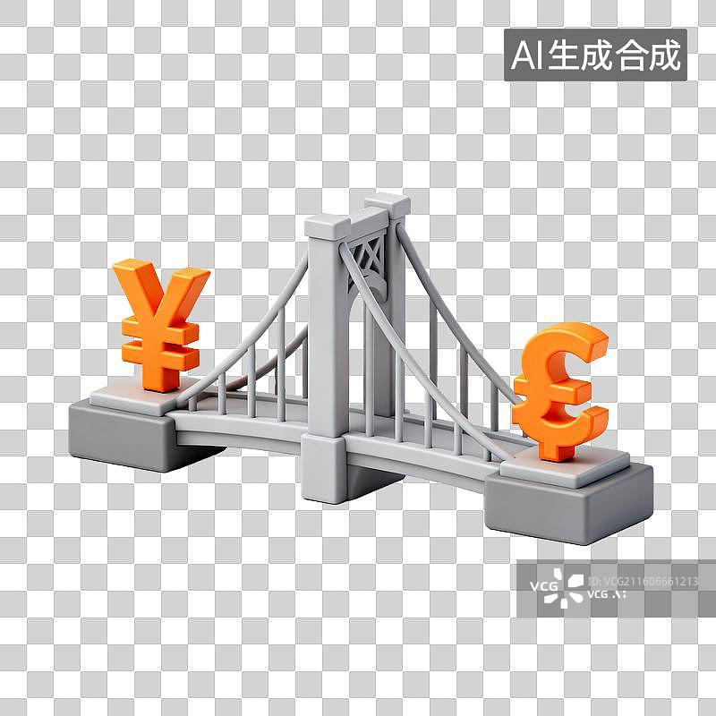 【AI数字艺术】人民币与欧元的金融桥梁图片素材