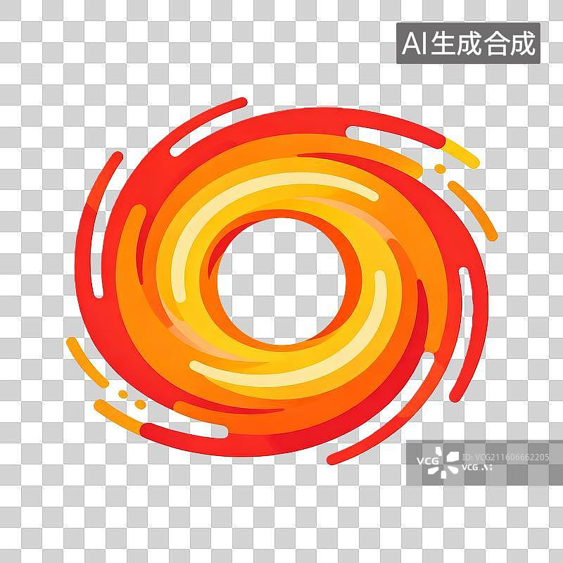 【AI数字艺术】颜色鲜亮的平面插画黑洞吸积盘旋涡图片素材