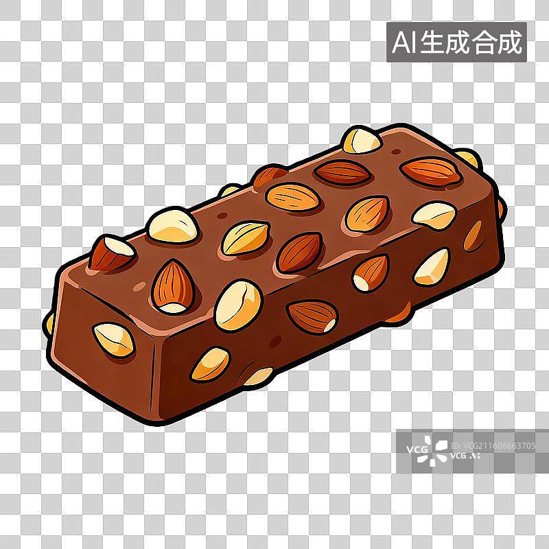 【AI数字艺术】设计简洁的平面插画之坚果巧克力表皮图片素材