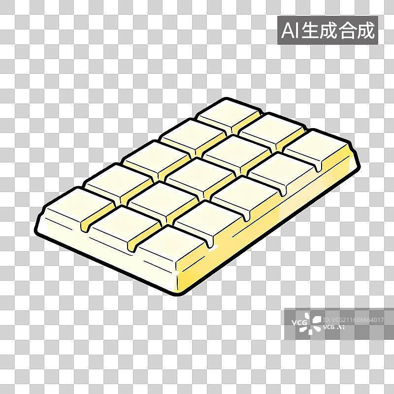 【AI数字艺术】设计简洁的白巧克力平面插画图片素材