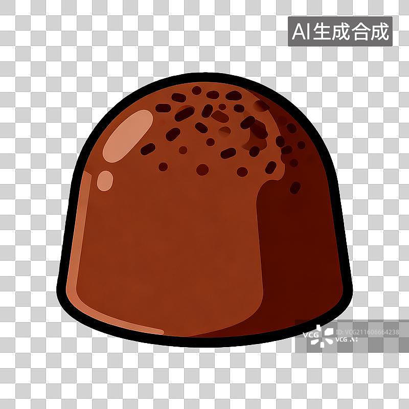 【AI数字艺术】设计简洁的松露巧克力平面插画图片素材