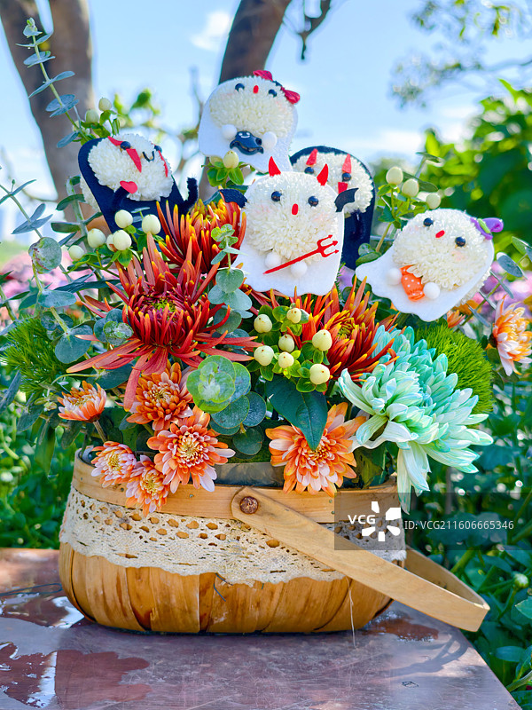 秋天菊花盛开图片素材