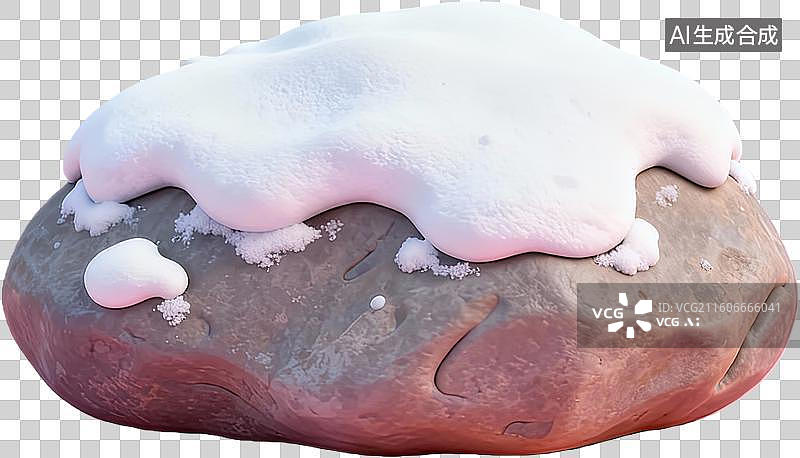 【AI数字艺术】雪覆盖的岩石特写图片素材