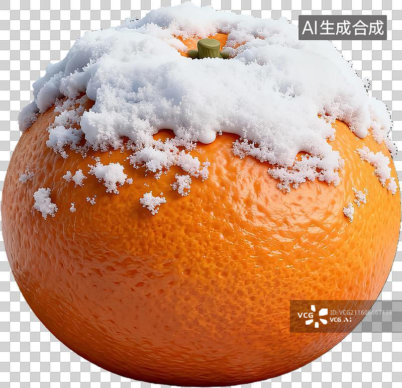 【AI数字艺术】雪覆橙子奇景图片素材