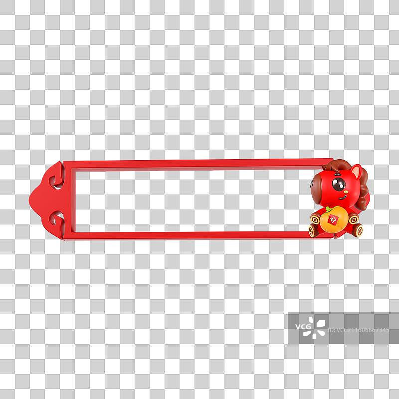 3D立体马年元素边框春节元素图片素材