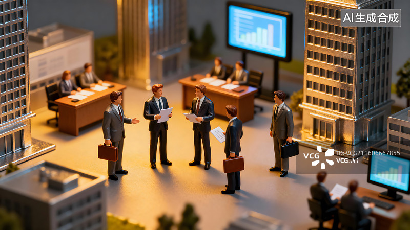 【AI数字艺术】商业精英 金融大亨 商务合作会谈图片素材