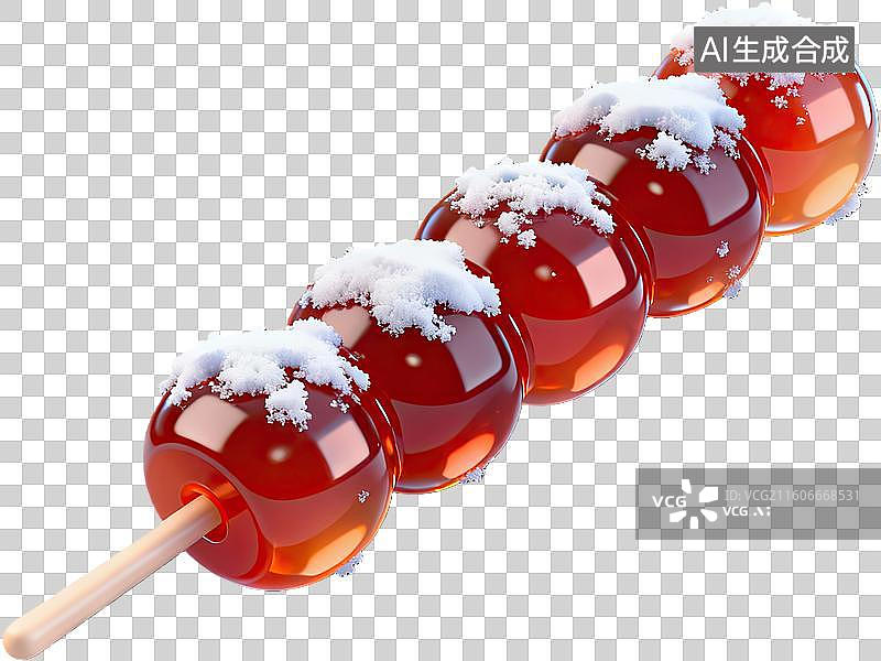 【AI数字艺术】冰糖葫芦雪覆红果图片素材