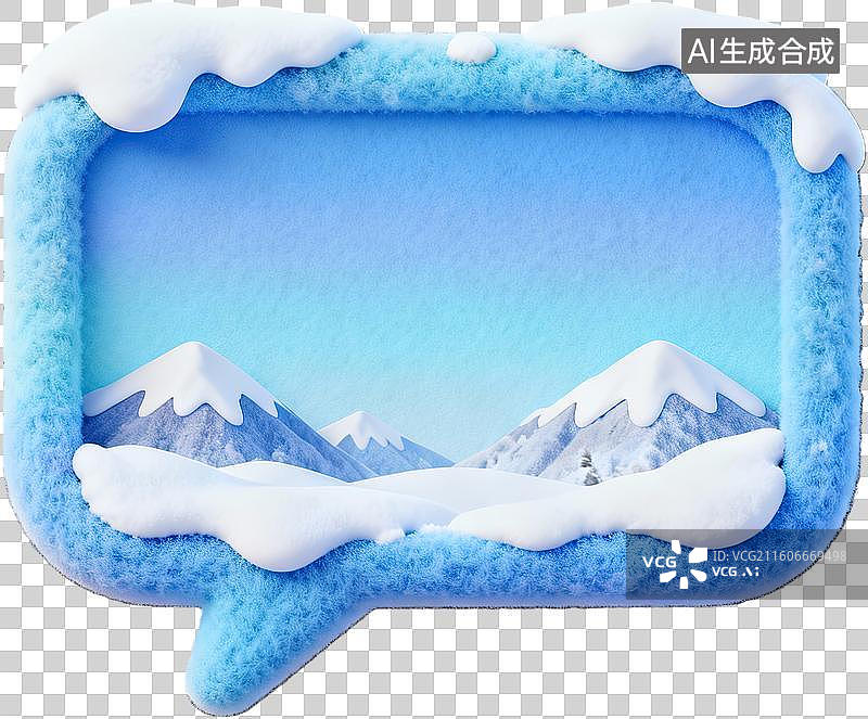 【AI数字艺术】雪景雪山蓝色对话框图片素材