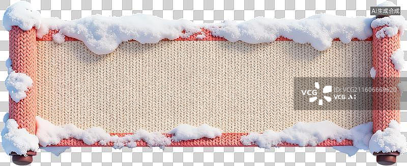 【AI数字艺术】冬季毛线卷轴雪景图片素材