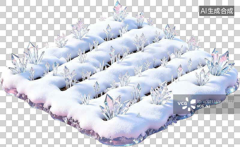 【AI数字艺术】冰雪晶莹植物景观图片素材