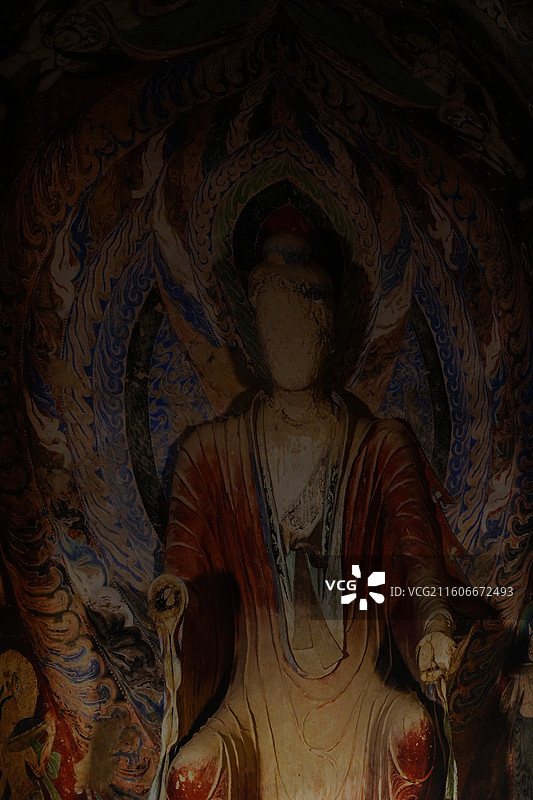 敦煌 石窟 昏暗 空间 壁画图片素材