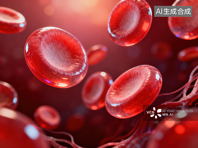【AI数字艺术】红细胞在血管中流动图片素材