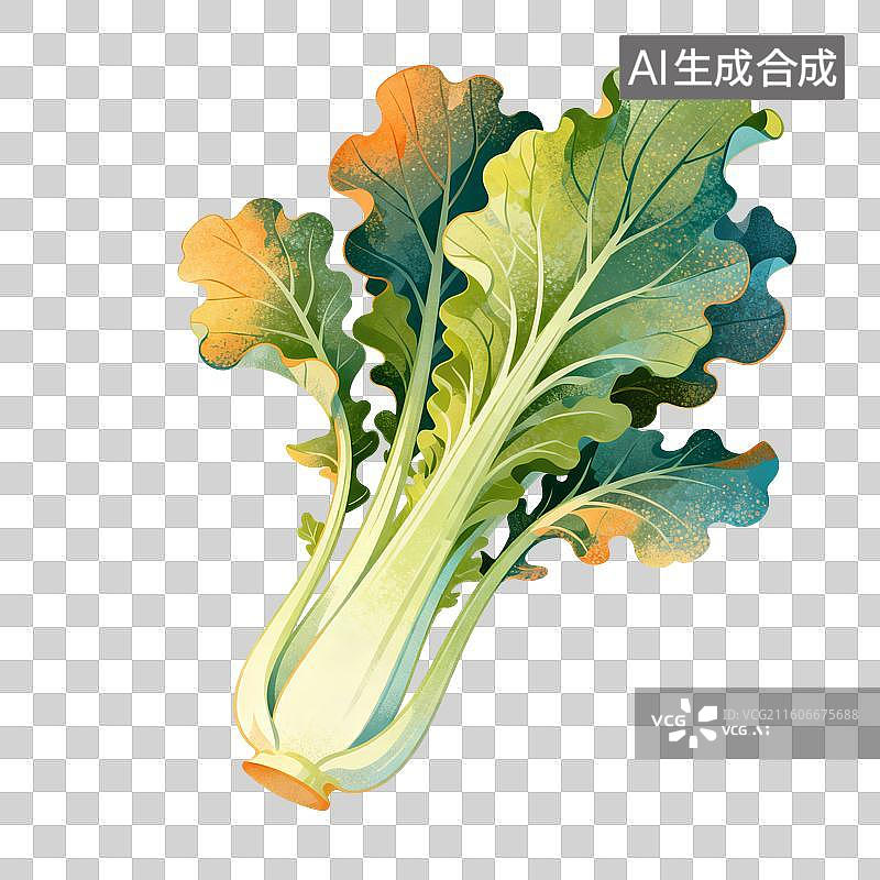 【AI数字艺术】芥菜插画图片素材