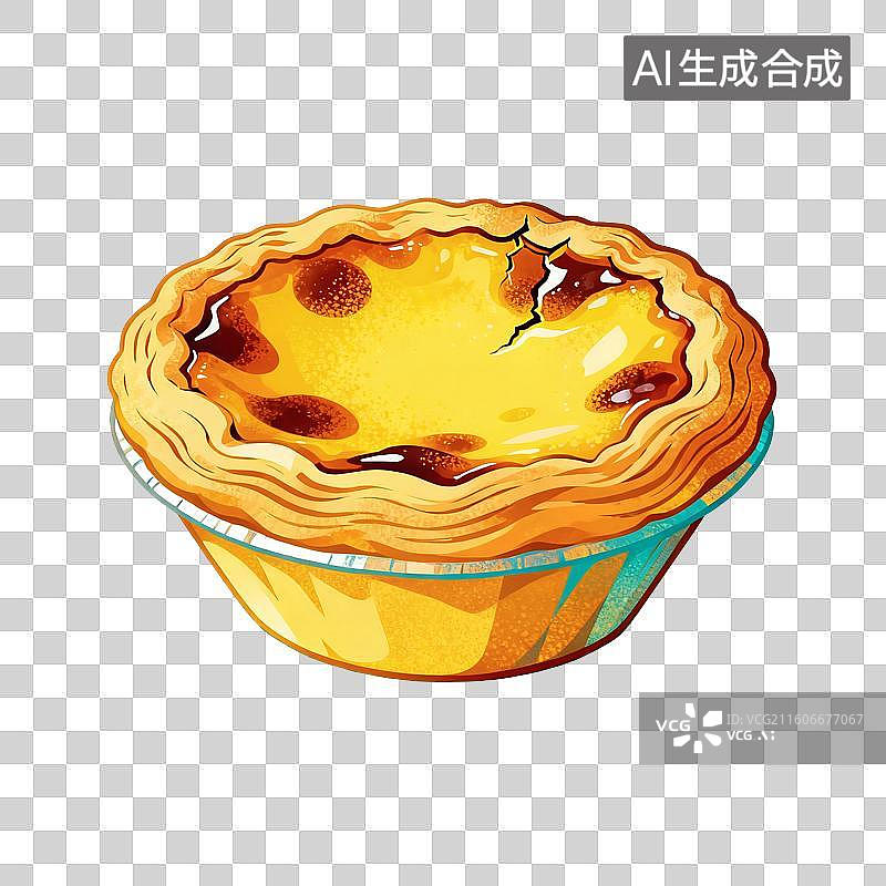 【AI数字艺术】蛋挞美食插画图片素材