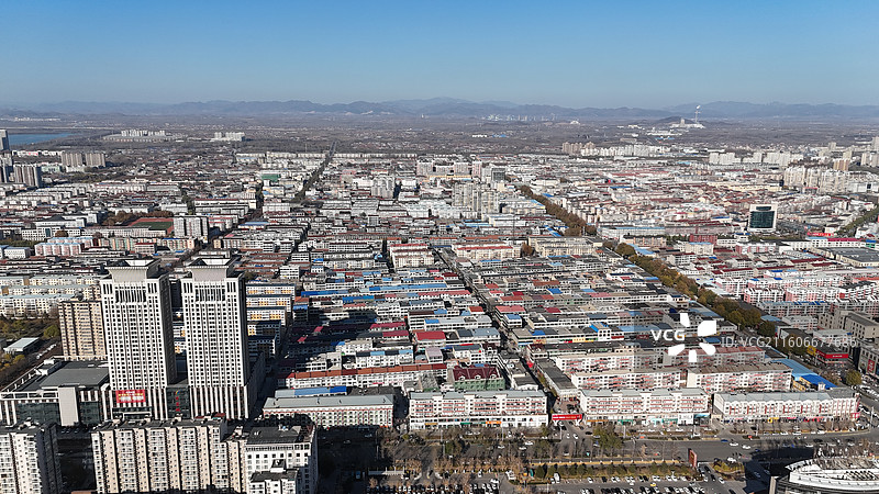 航拍迁安市千亿县城市风光图片素材