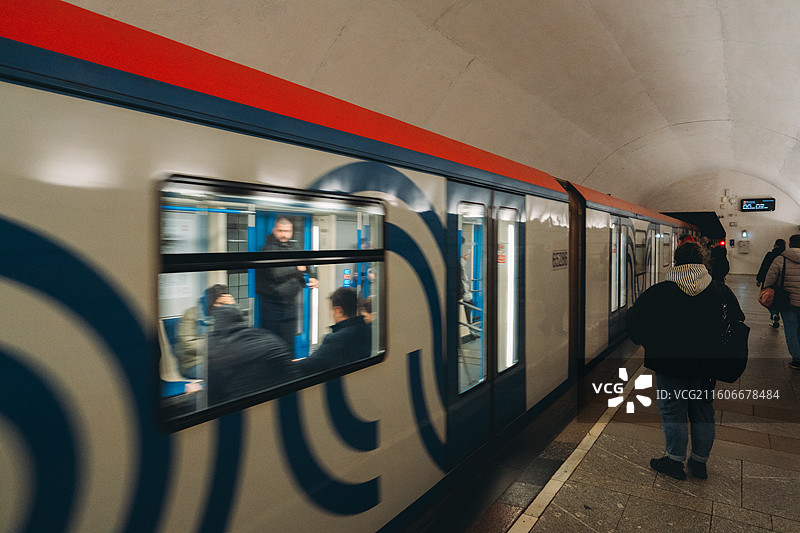 莫斯科地铁，普罗斯别克特米拉站。图片素材