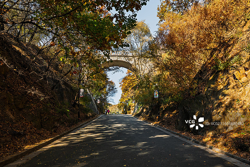 吉林北山揽轡桥秋景图片素材