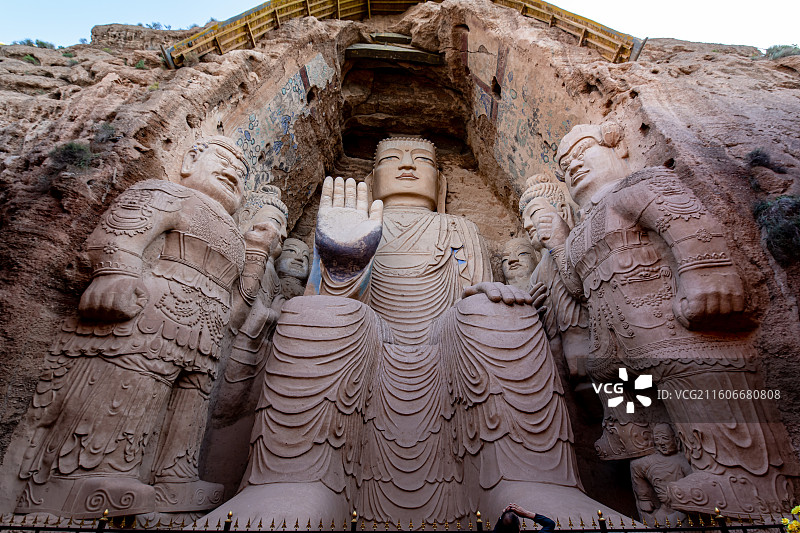 中国石窟鼻祖甘肃武威天梯山石窟图片素材