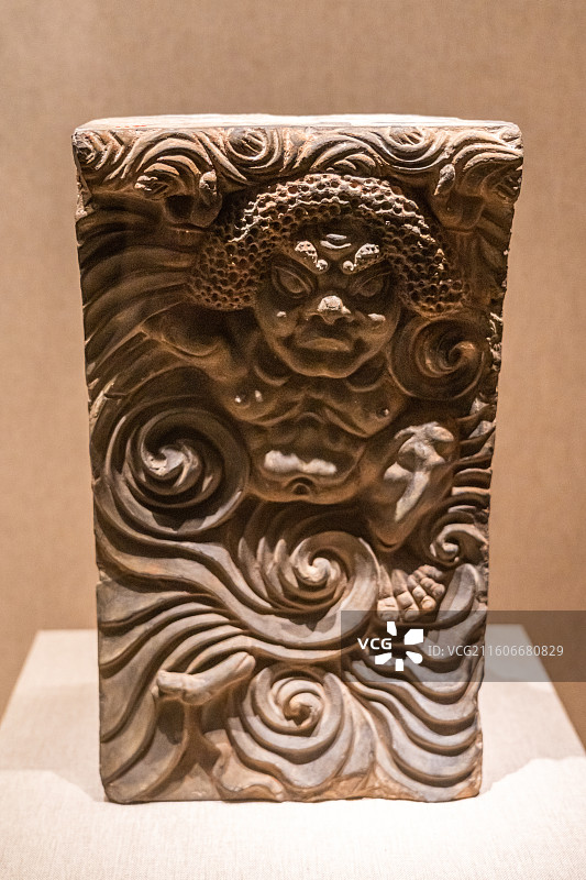 力士雕砖（唐代）河南博物院藏 1987年安阳市修定寺塔出土图片素材