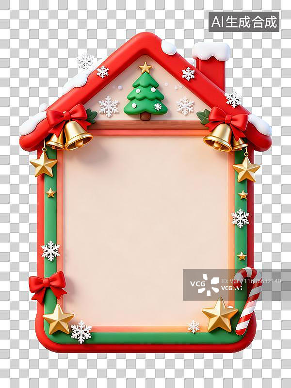 【AI数字艺术】3D冰雪覆盖积雪圣诞节装饰元素图片素材