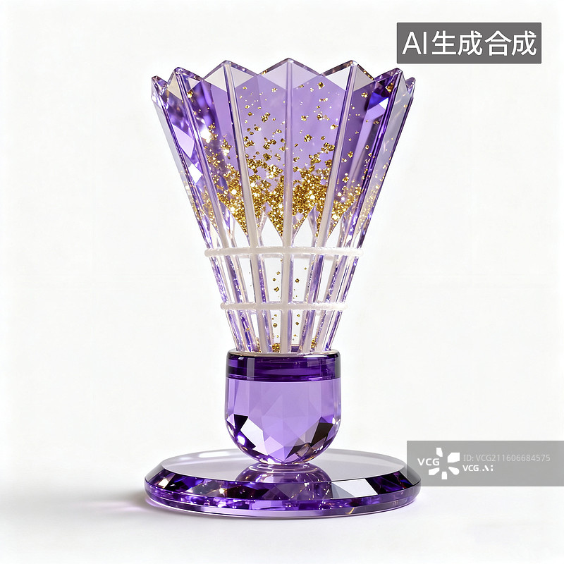 【AI数字艺术】水晶羽毛球艺术造型图片素材