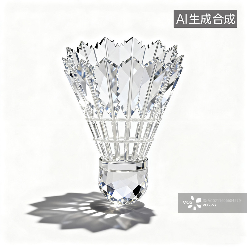 【AI数字艺术】水晶羽毛球艺术造型图片素材