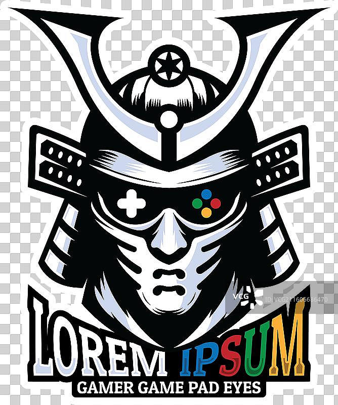 忍者浪人面罩和游戏玩家图标图片素材