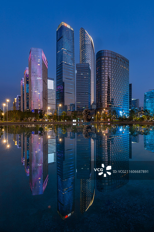 苏州工业园区CBD夜景图片素材