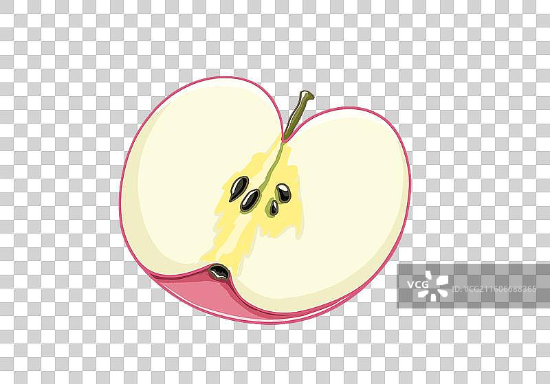 扁平风水果元素半个苹果图片素材