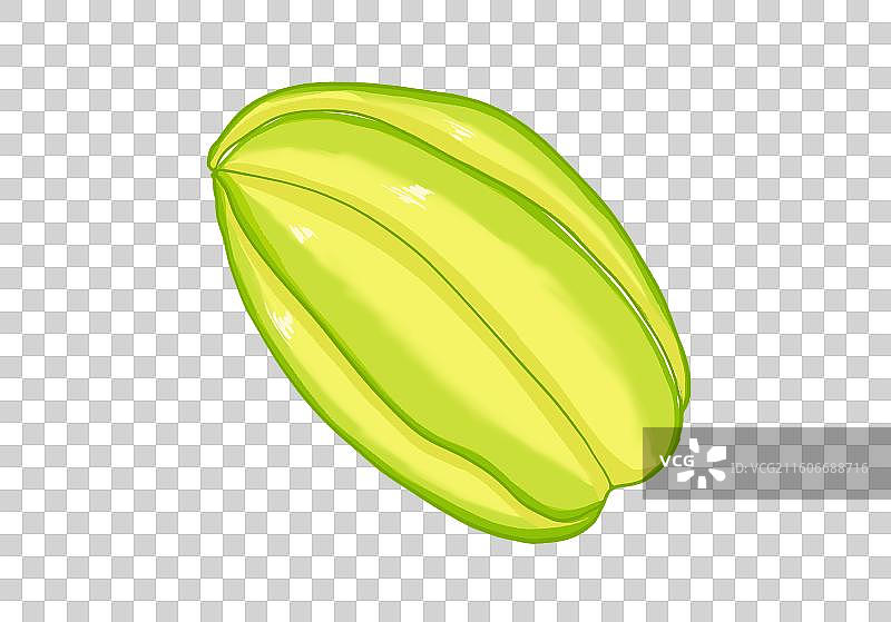 扁平风水果元素一个完整的杨桃图片素材