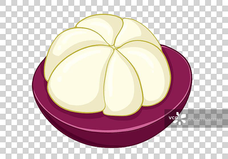 扁平风水果元素切开的山竹图片素材