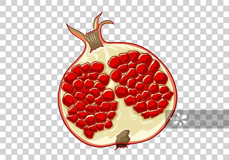 扁平风水果元素半个石榴图片素材